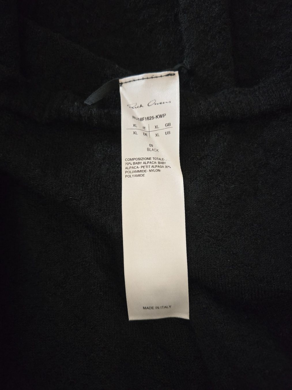 Rick Owens Maglioni & Felpe: Rick Owens Sisyphus 2018 Pullover, Alpaka, Schwarz – Usato da Basel venduto da Mr.Wednesday 4