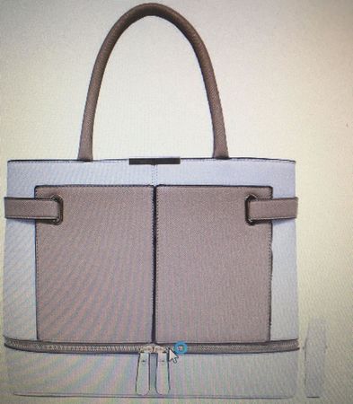 Grand sac beige et blanc