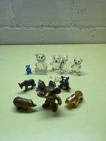 Diverse Bären-Figuren, Glas, Messing, Metall