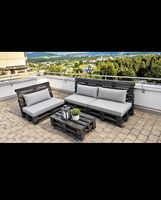 Palettenlounge / Gartenlounge inkl. beiger Kissen