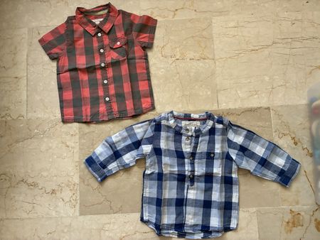 2 Hemden Esprit und H&M kariert Grösse 80