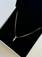 Gold Halskette 750 mit Diamant Anhänger, Top Zustan