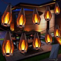 Solar Flammen Lichterkette 12.6m