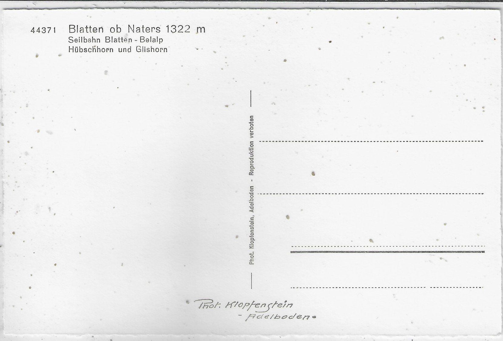 Cartoline postali: Blatten ob Naters - Seilbahn – Usato da Ettingen venduto da Kartenplanet 1