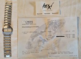 Vintage Uhr TAXXI spezielle Form & Metallband silberfarben