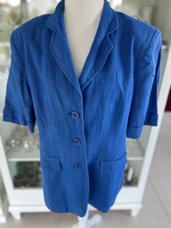 Noblesse Creation- Sommerblazer aus Leinen, Gr. 40, blau