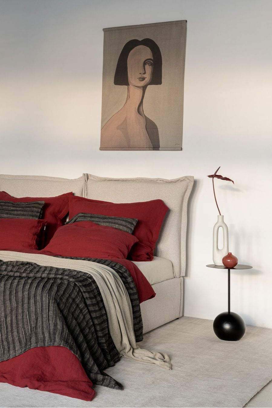 Biancheria da letto: Karminrot Leinenbettwäsche-Set – Nuovo e nell'imballaggio originale da Affoltern am Albis venduto da EdelLinn 4