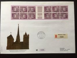 Kehrdrucke Baudenkmäler 1976 auf FDC und Postkarten gelaufen