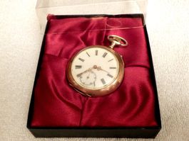 antike Taschenuhr, Silber, zum Teil vergoldet, 48mm, läuft
