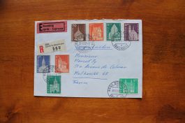 1967 schöner R-Brief Zürich, Bauwerke mit Fremdgänger 1.50