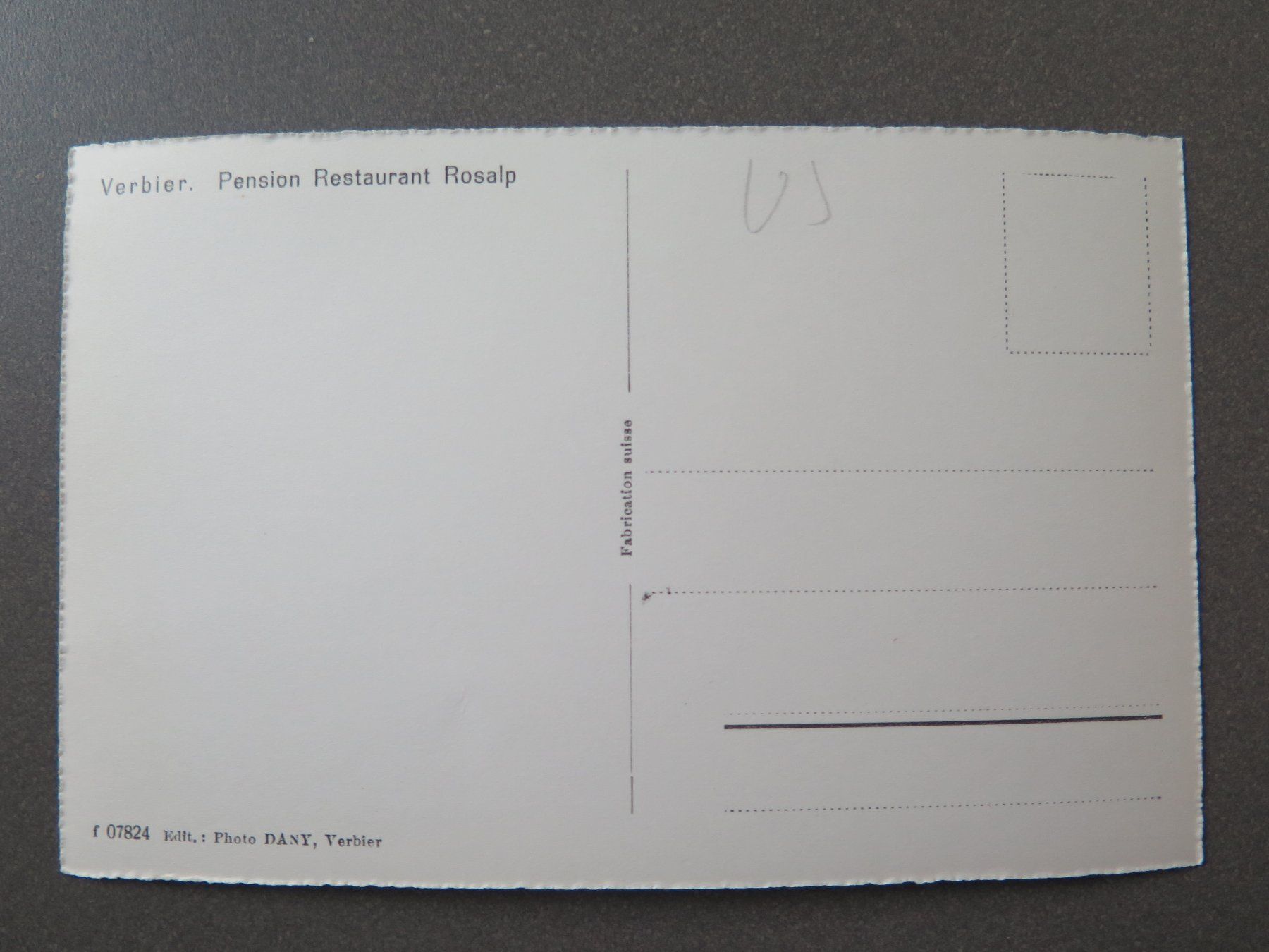 Cartoline postali: VERBIER - PENSION RESTAURANT ROSALP – Usato da Wittenbach venduto da lipasal 1