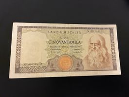 50000 Lire 19.7.1970 Tief Nummer selten