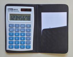 kleiner Taschenrechner Ibico 081X mit Solarzelle