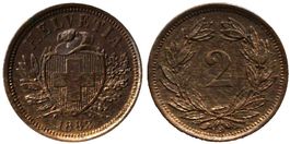 Suisse 2 Cent. 1883 b AE 002