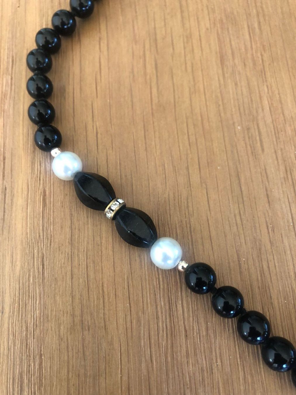 Perle (finte): schwarze Perlenkette 47cm lang – Usato da Hattenhausen venduto da Topas00