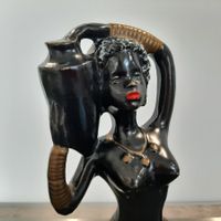 50er 60er Jahre Vintage Keramik Figur Afrika Akt Mid Century