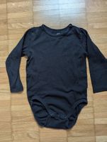 H&M Body schwarz Gr. 92 Organic Cotton Basic Langarm-Body