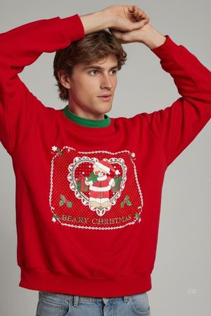 Vintage Jerzees Weihnachts-Teddybär-Sweatshirt - Größe XL
