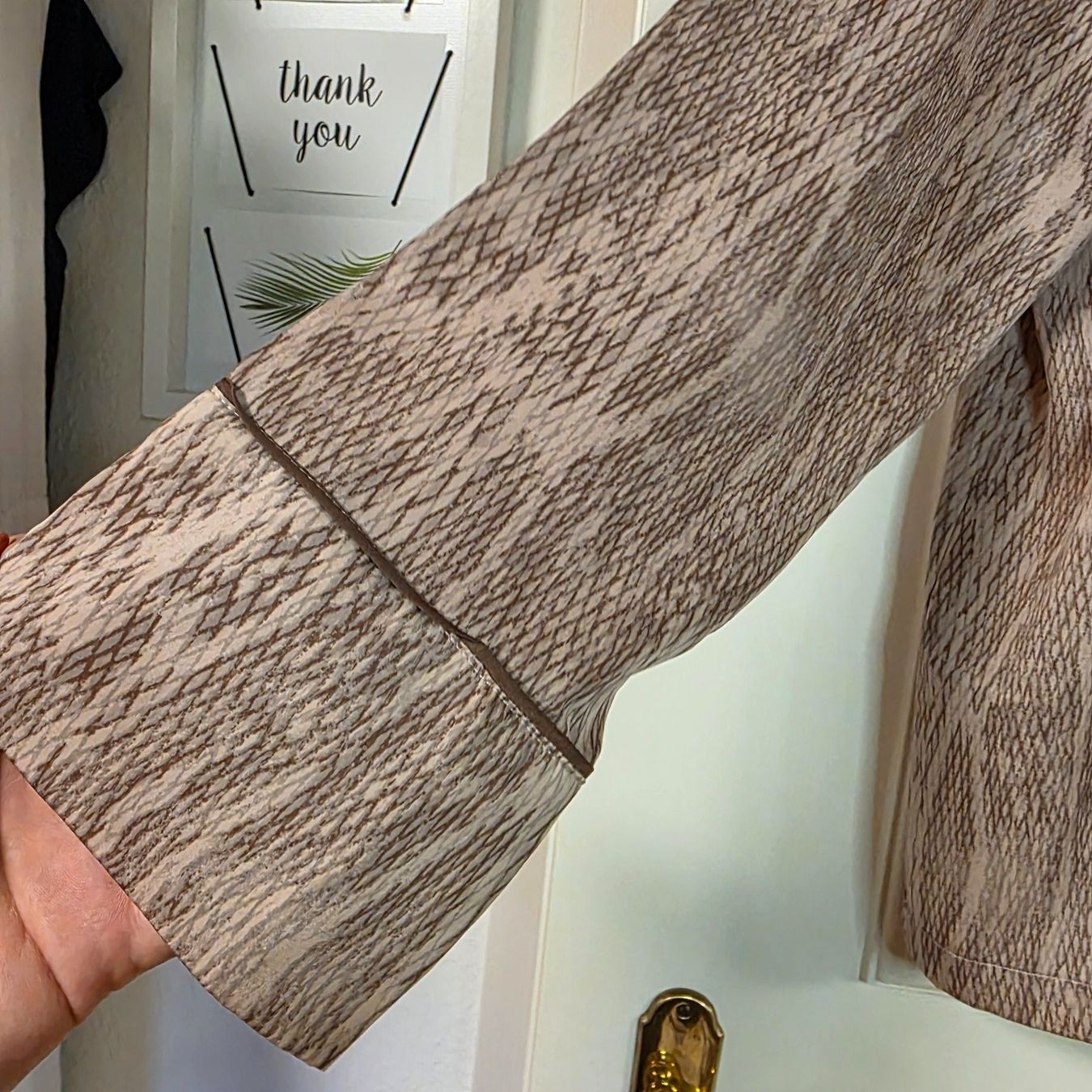 H&M Camicette: H&M Bluse/Top L Satin-Optik gemustert – Usato da Wald ZH venduto da CapLux 1