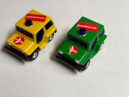 2x Swissair Spielzeug Jeep (Sammlerstück)