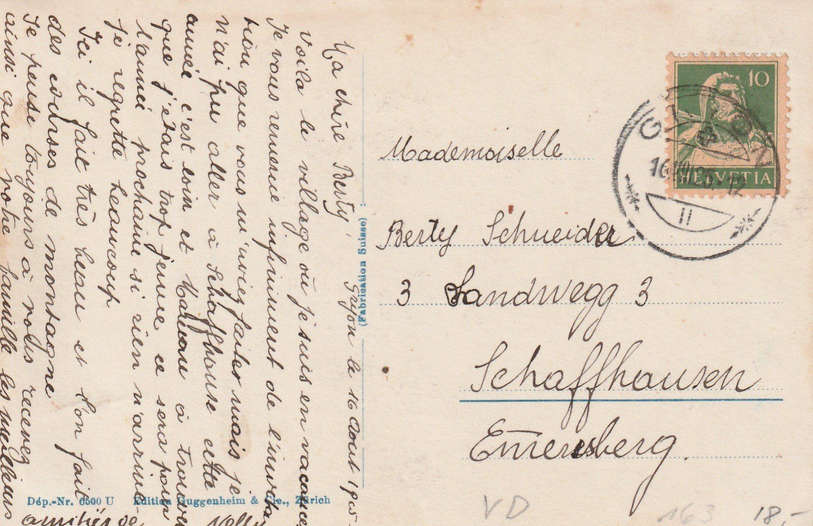 Cartoline postali: Gryon - Karte gelaufen 1925 – Usato da uttwil venduto da Koehlerfred 1