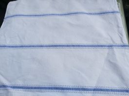 Vintage Leinen Kissenbezug mit blauen Streifen