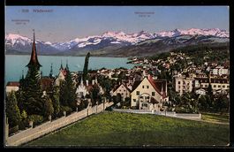 Wädenswil, Ortsansicht am See mit Kirch
