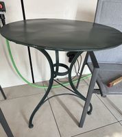 Antiker runder Gartentisch  70cm Durchmesser Farbe grün 