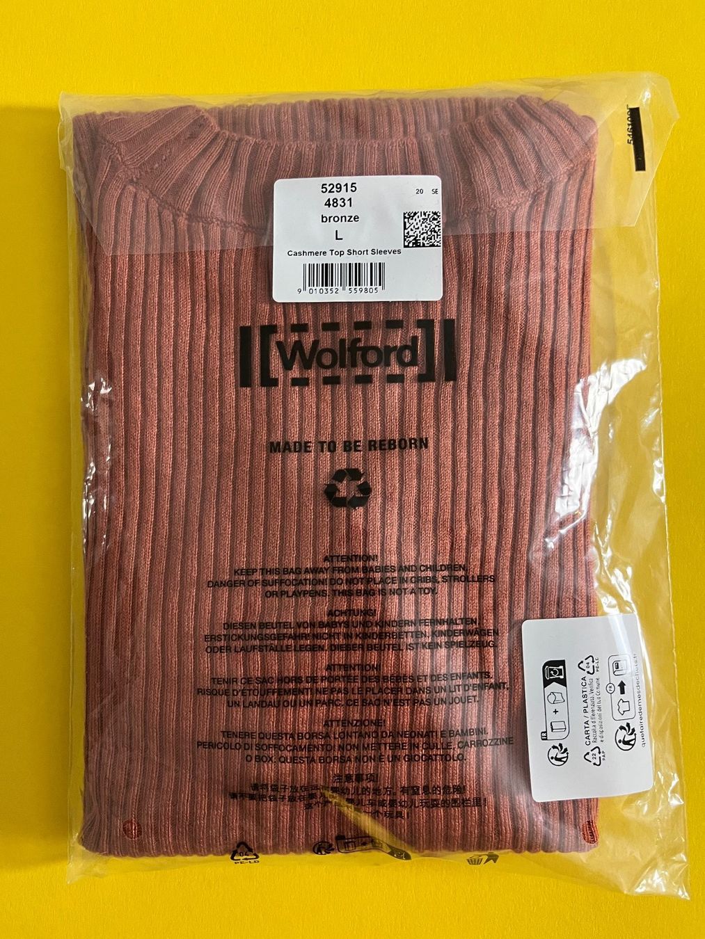Pulls & Sweat-shirts: WOLFORD Cashmere Kurzarmpullover, Grösse L, Farbe Bronze – Neuf avec emballage d'origine à Rudolfstetten par gst_g7xl 4