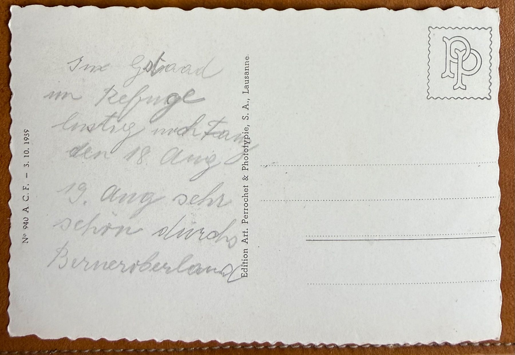 Ansichtskarten: Gstaad - Panorama 1939 – Gebraucht aus Lutry von Ediego 1