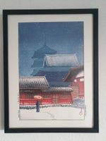 Kawase Hasui- Le Temple Tennoji à Osaka - Cadré 40x30