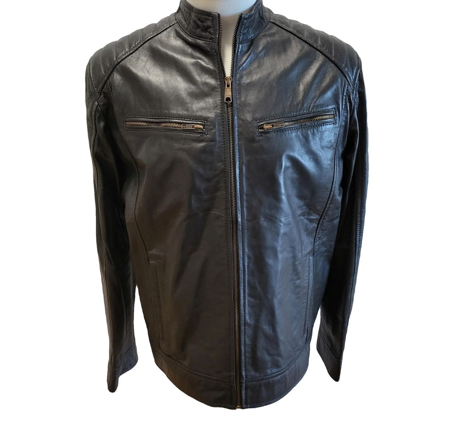 Giacche: Biker Lederjacke schwarz, Gr 50 – Nuovo (secondo la descrizione) da Rorschach venduto da mat_5zzq