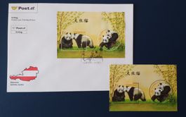 Oe Panda Bären Wien 14.4.2003  / FDC und ** / 1€ + 0.75€
