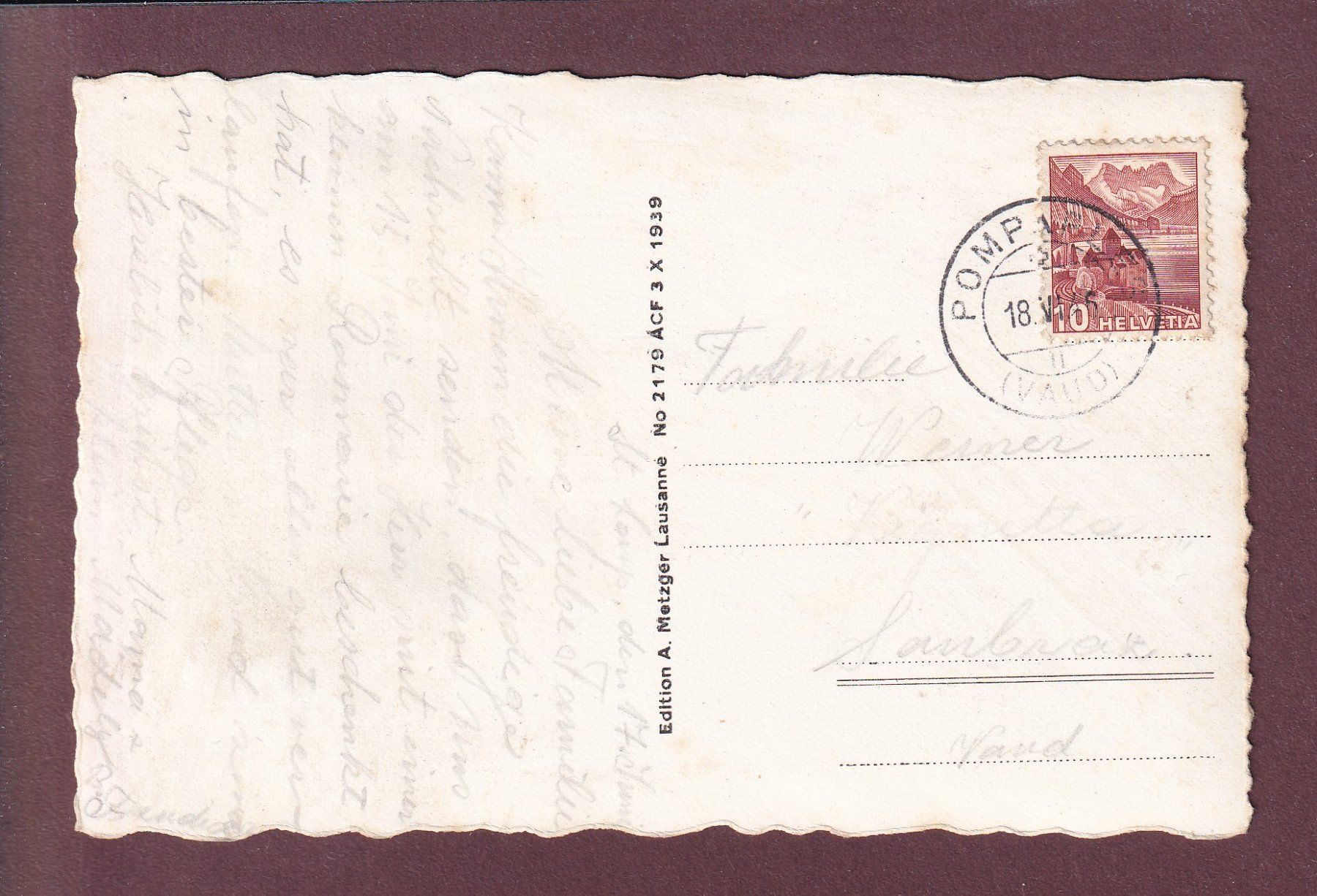Cartoline postali: ST. LOUP - Hôpital - 1946 – Usato da Pully venduto da nicecards 1