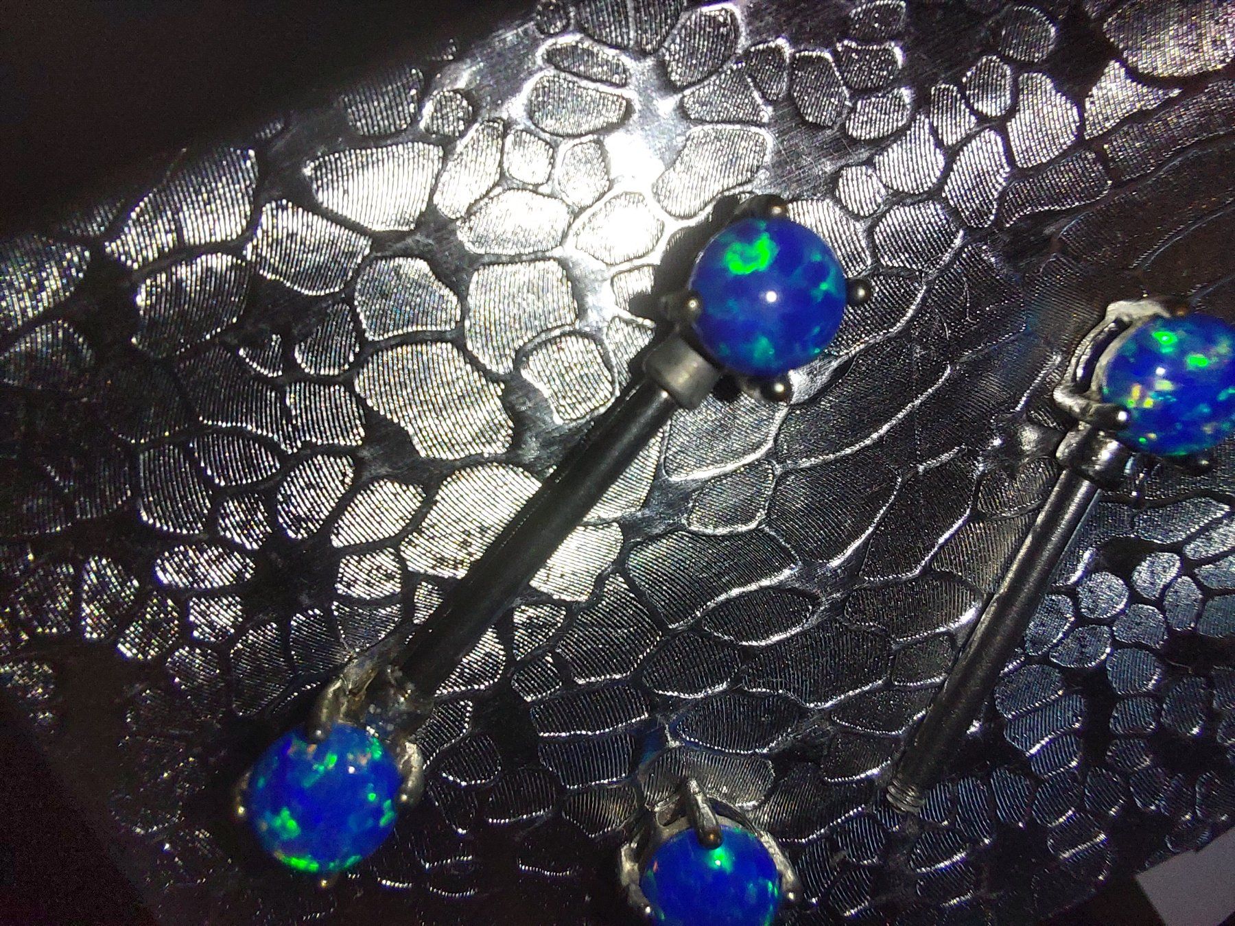 Gioielli per piercing: Opal Nippelpiercing paar (1 defekt) – Nuovo (secondo la descrizione) da Gwatt (Thun) venduto da B.D.999 4