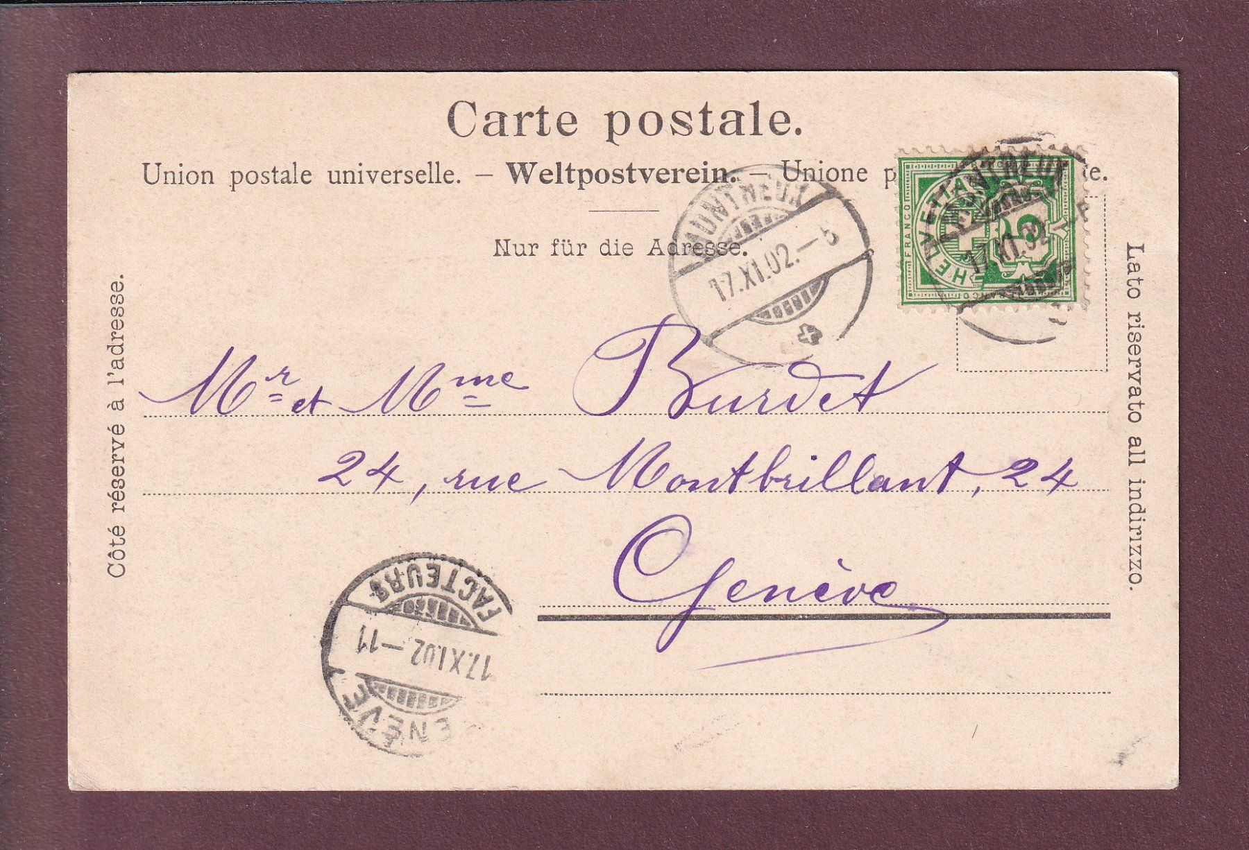 Cartes postales: TERRITET - VEYTAUX - Mont Fleury - Barque - 1902 – D'occasion à Pully par nicecards 1