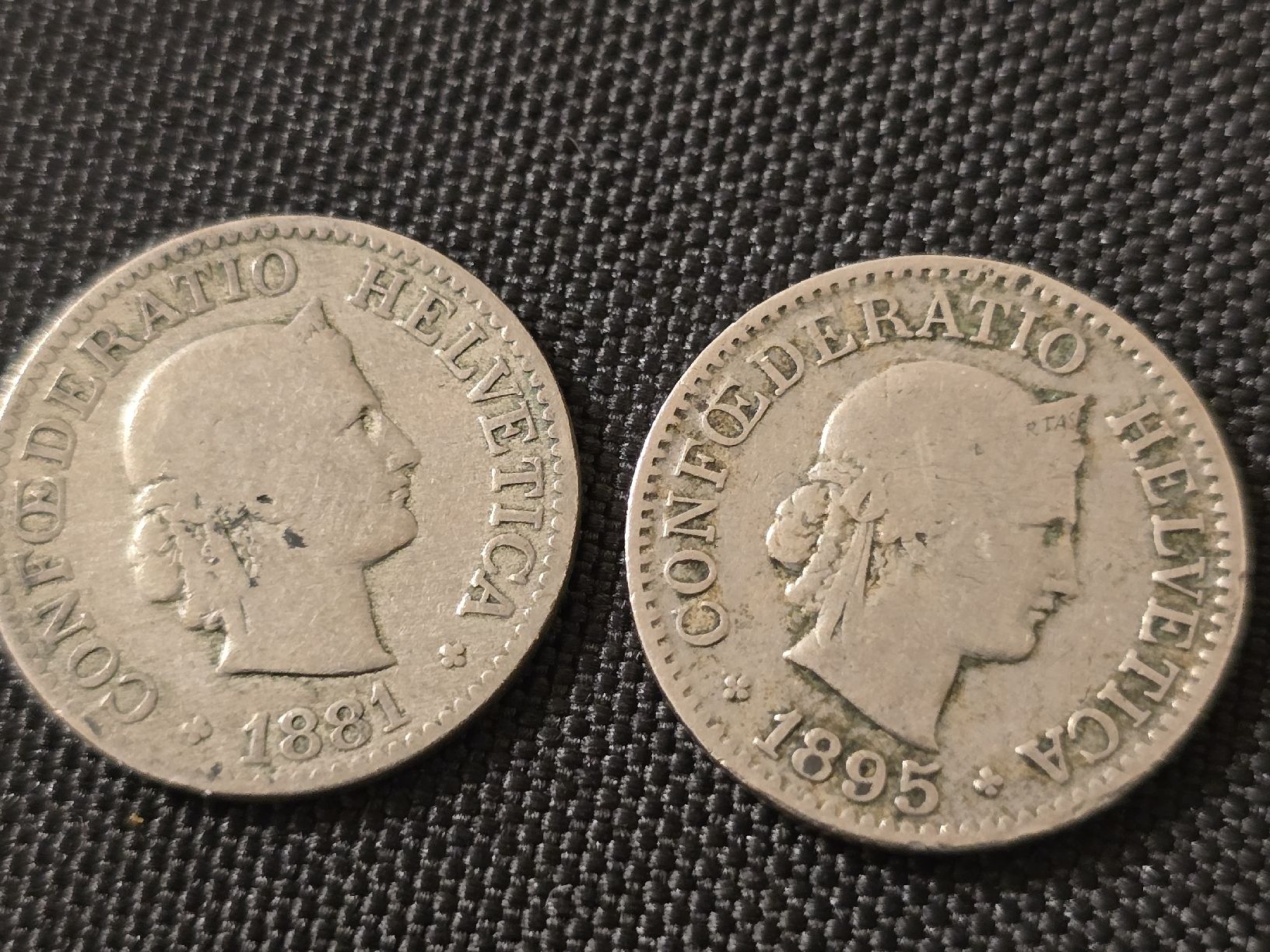 Tutti le monete: 2 x 10 Rappen Suisse 1881 1895 – Usato da Basel venduto da Zait