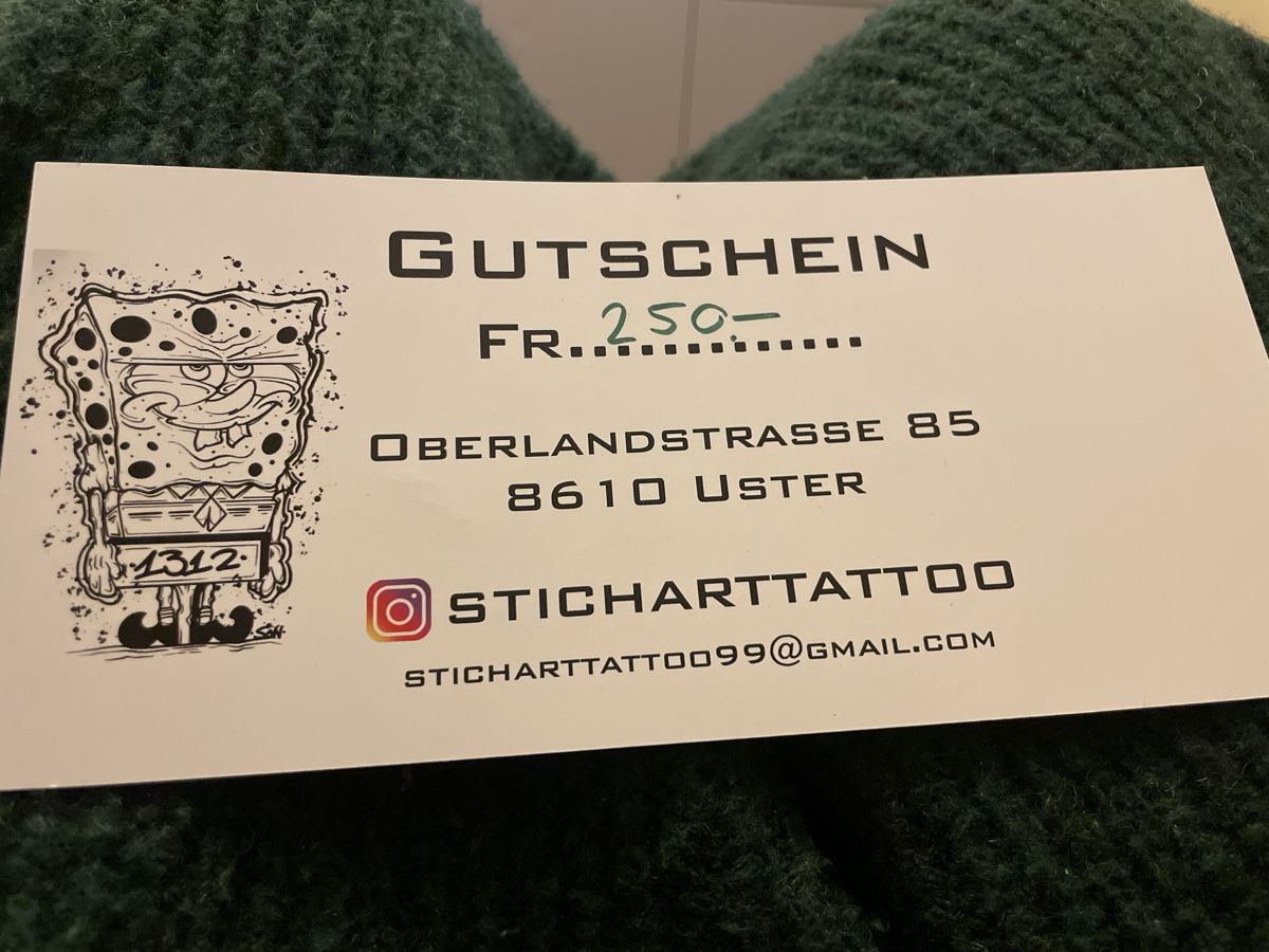 Gutscheine: Tattoo Gutschein – Neu und originalverpackt aus Winterthur von Annipanni