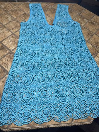 Calzedonia Abito a pizzo trasparente azzurro taglia M nuovo