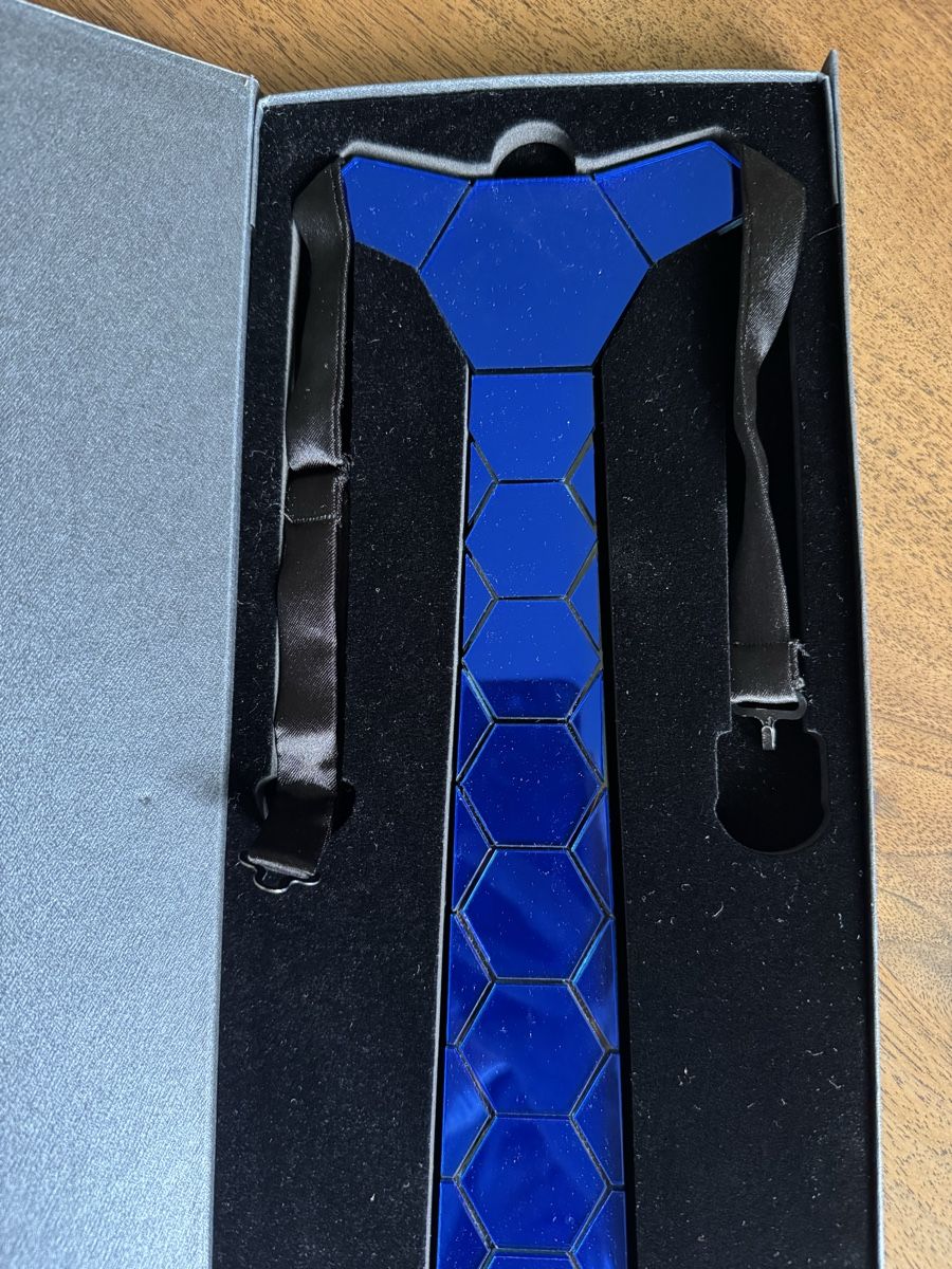 Cravatte: Hex Tie Krawatte blau geometrisch – Usato da Galgenen venduto da Vintluxe 2