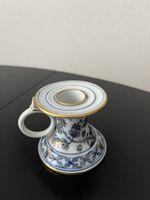 Meissen Candlestick porcelain blue floral gold trim