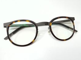LINDBERG 9704 STRIP TITANIUM Brille Panto Havanna Grau