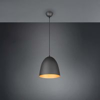 Pendelleuchte, Schwarz, Gold, 25 cm Ø