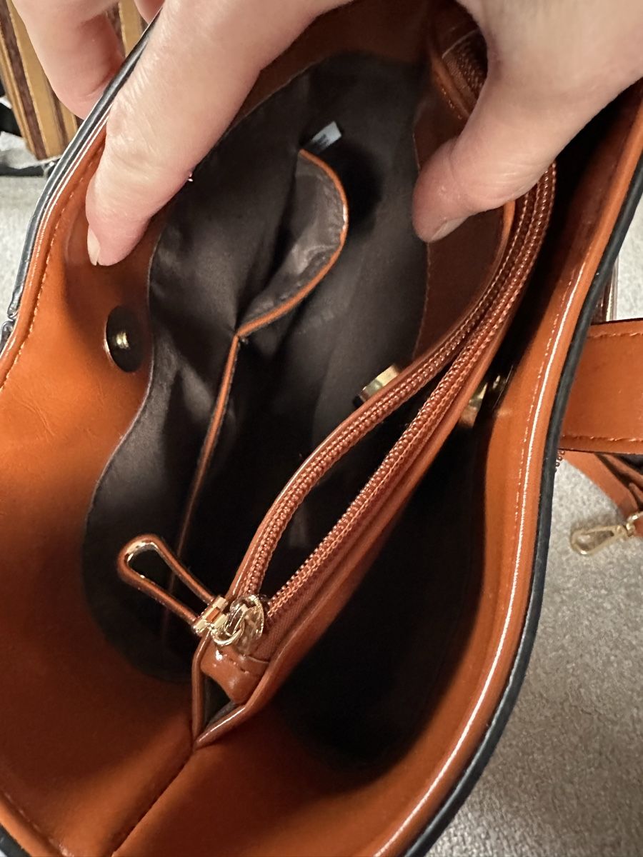 Borse da donna: Schultertasche, hellbraun, mit gold, neu – Nuovo (secondo la descrizione) da Zollikon venduto da into-the-west 3
