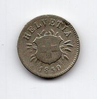 (447) Schweiz, 5 Rappen, 1850 AB, rar, ss