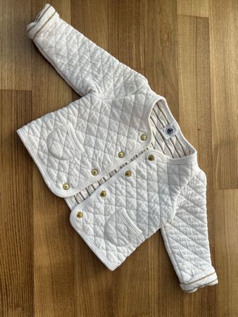 Petit Bateau Jacke gesteppt weiss Grösse 74 12 Monate