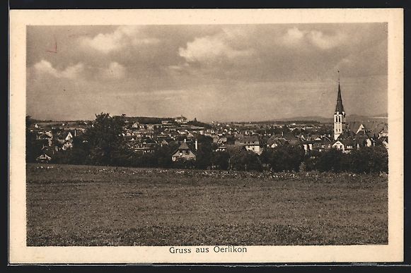Cartoline postali: AK Oerlikon, Totale mit Kirche – Usato da Berlin venduto da bartko-reher