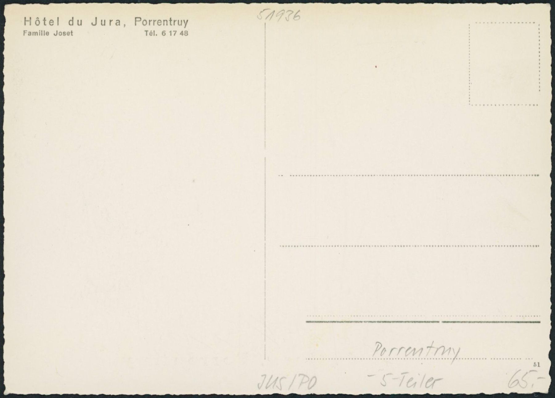 Cartoline postali: JUS Porrentruy – Nuovo (secondo la descrizione) da Schindellegi venduto da Jonathan77 1