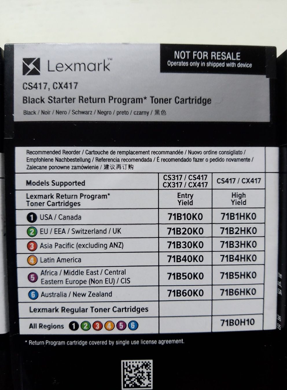 Lexmark Cartucce per stampanti & toner: Original Lexmark Toner für Farbdrucker CS417dn – Usato da Dietlikon venduto da kasino3 3