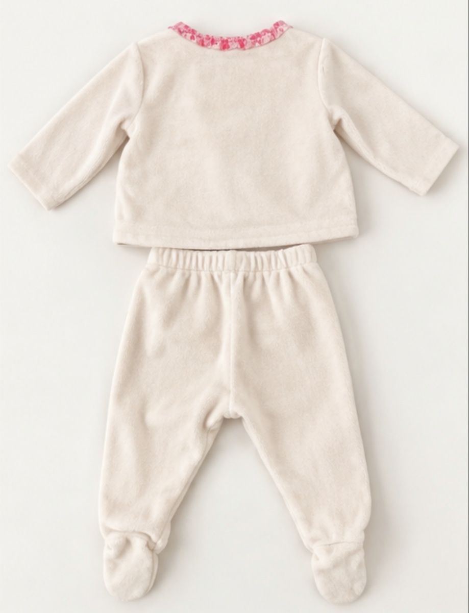 Jacadi Pyjamas & Ähnliches: Ensemble Jacadi velours rose à fleurs pour bébé – Gebraucht aus Martigny-Croix von lau_2lm7 1